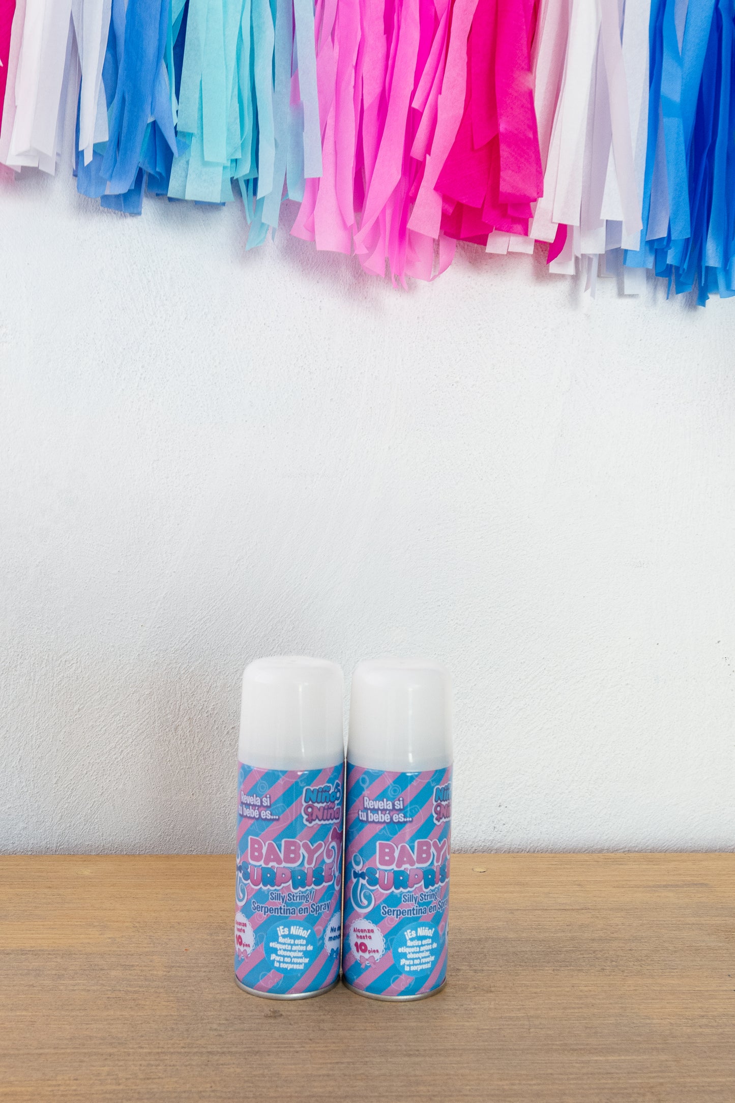 SERPENTINAS EN AZUL O ROSA PARA REVELACIÓN DE SEXO