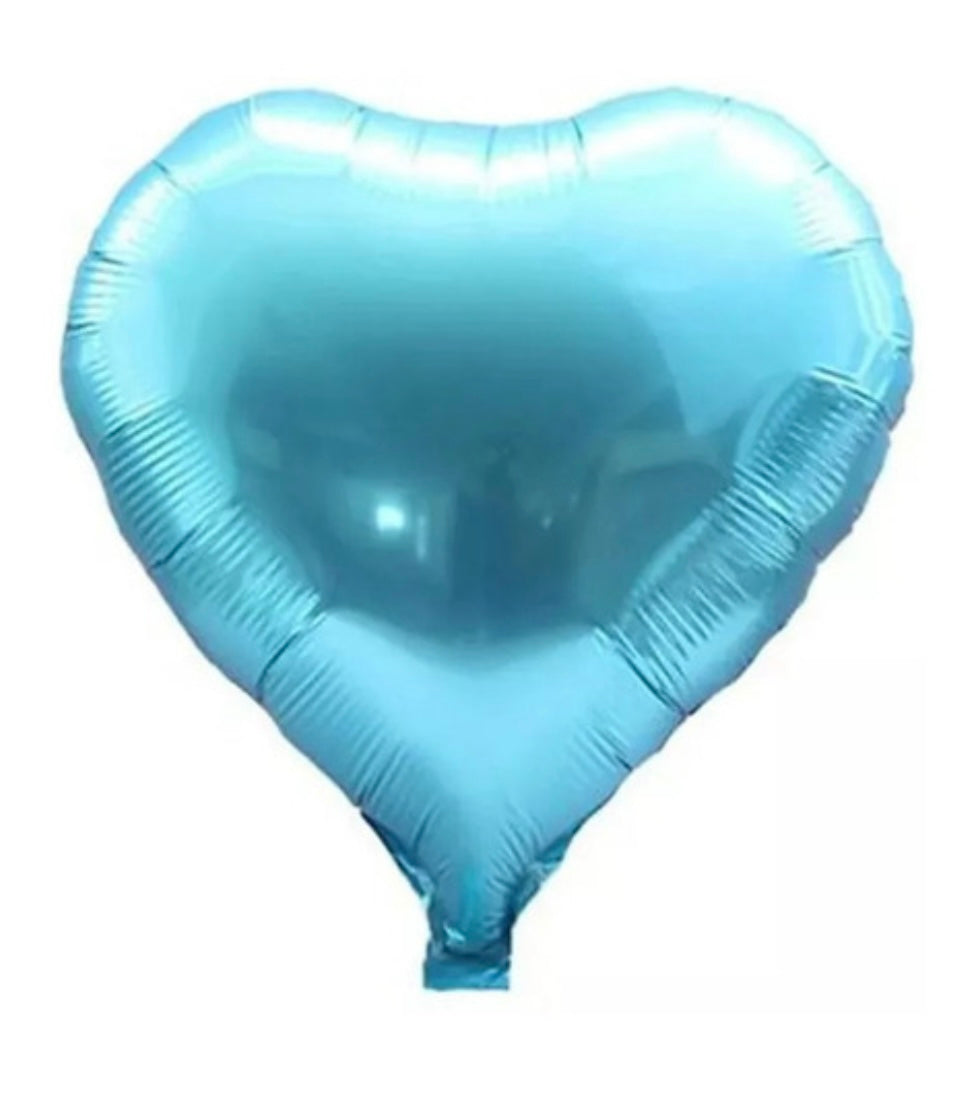 GLOBO CORAZÓN METÁLICO AZUL CIELO