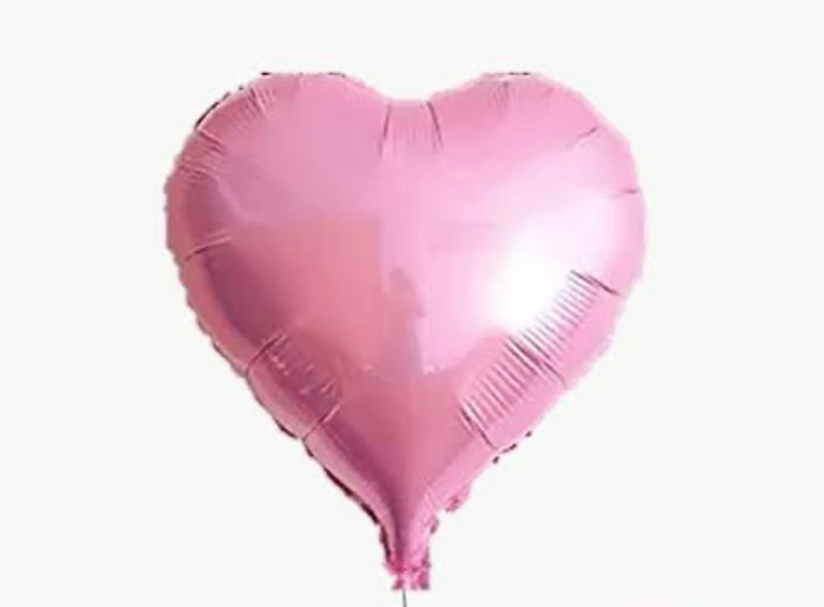 GLOBO CORAZÓN METÁLICO ROSA