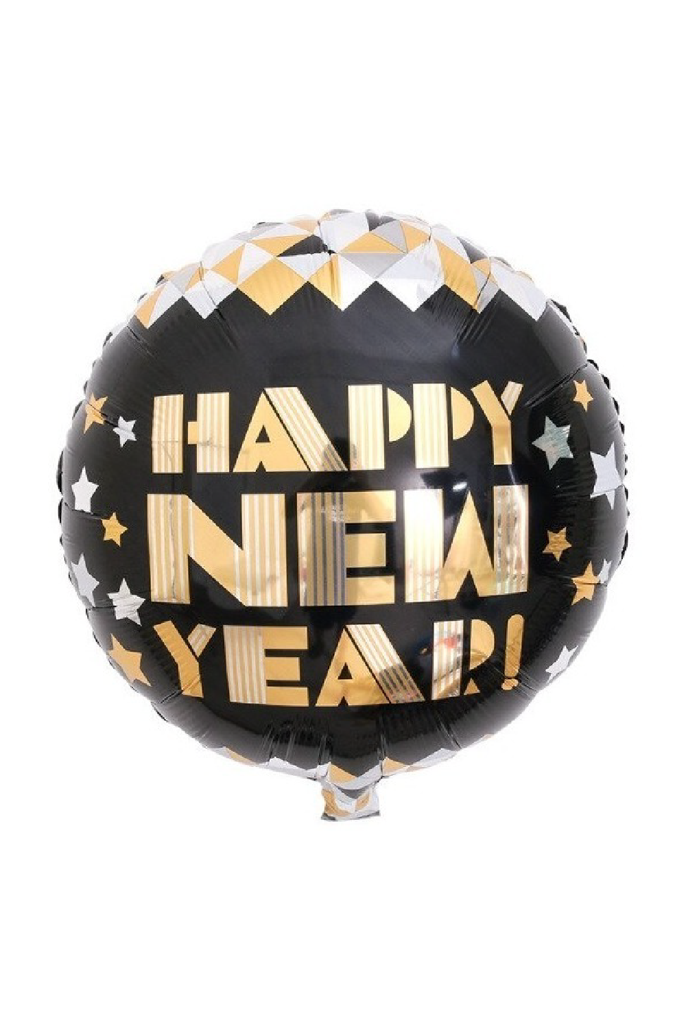 GLOBO DE HAPPY NEW YEAR DORADO CON NEGRO