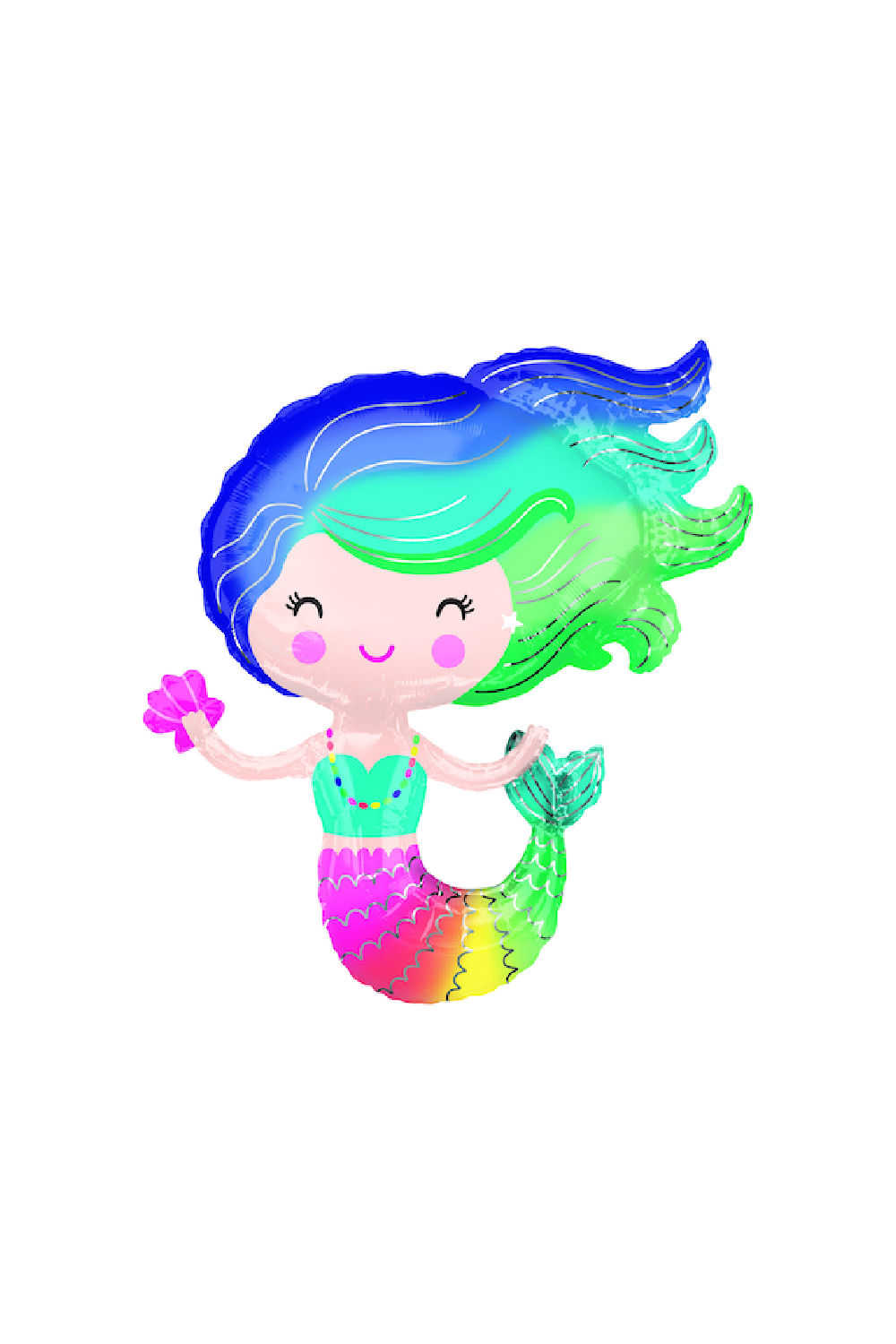 GLOBO EN FORMA DE SIRENA ARCOIRIS