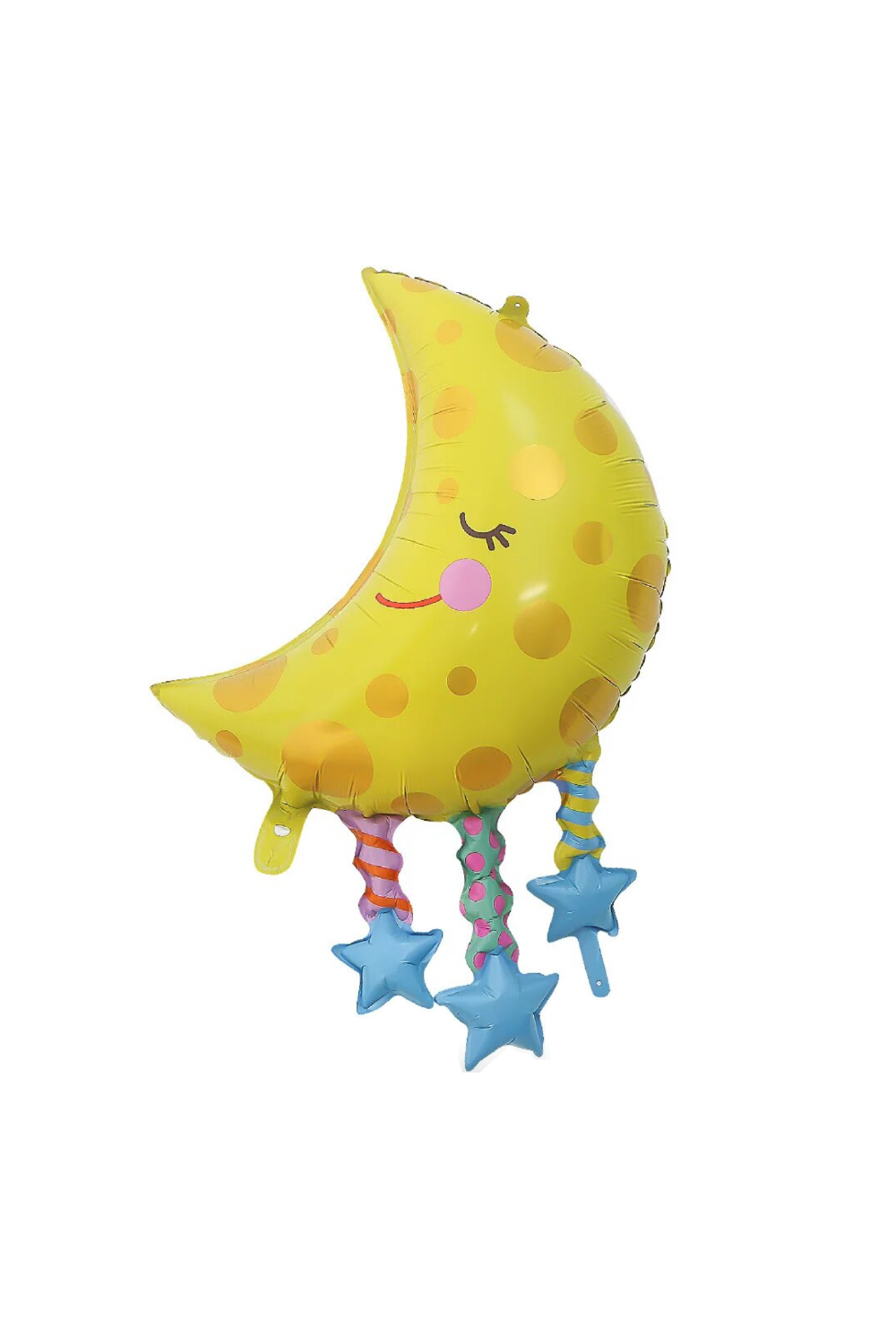 GLOBO EN FORMA DE LUNA CON ESTRELLAS COLGANDO