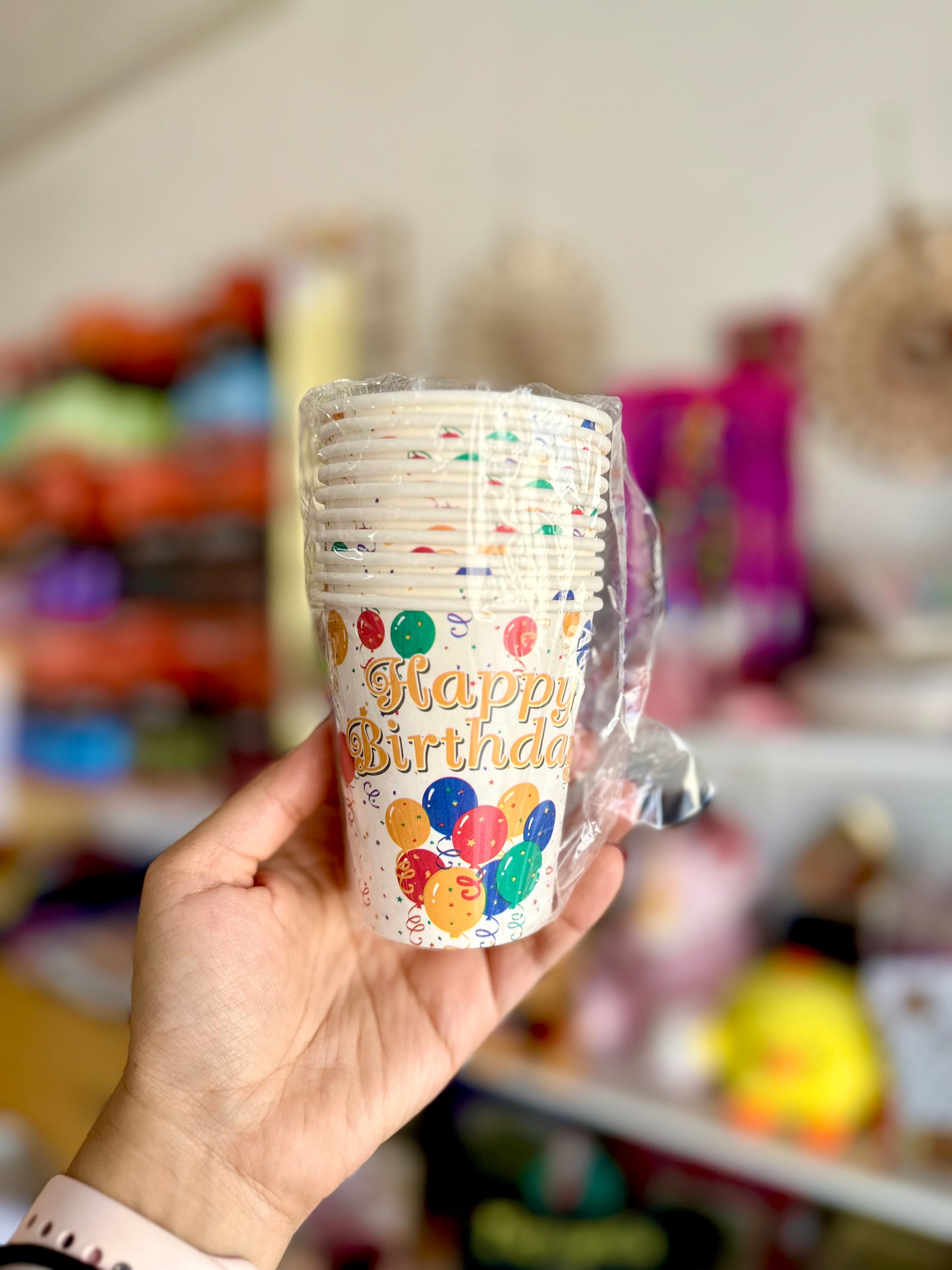 VASOS CON ESTAMPADO DE GLOBOS