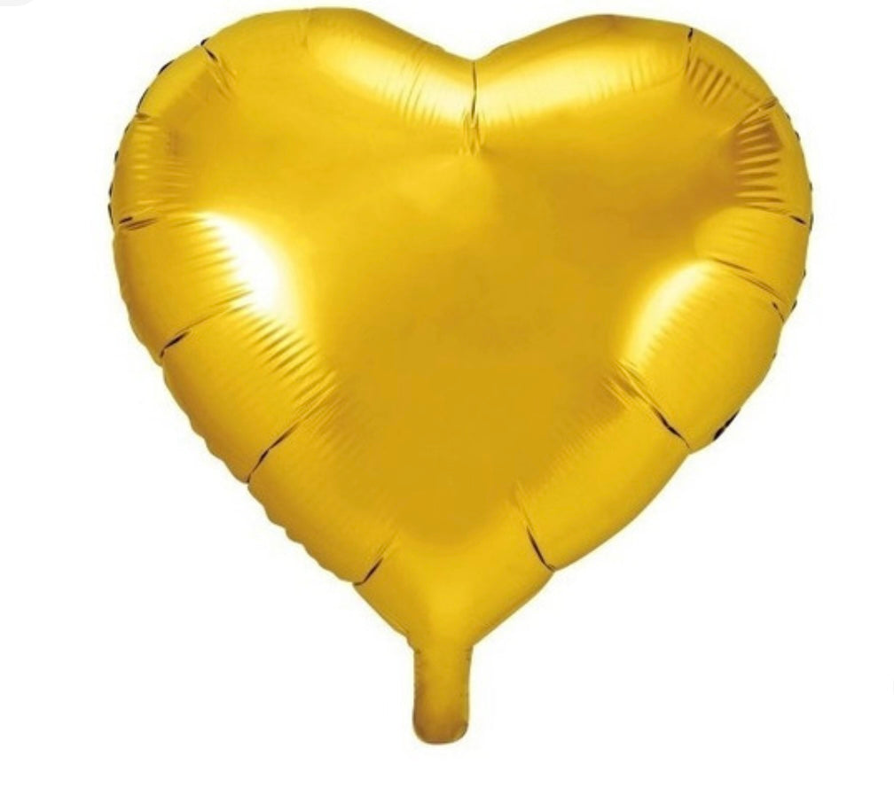 GLOBO CORAZÓN METÁLICO DORADO